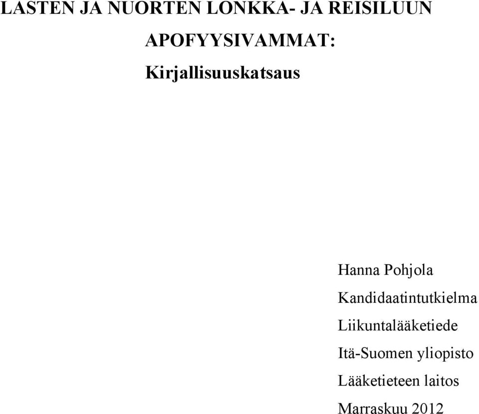 Pohjola Kandidaatintutkielma