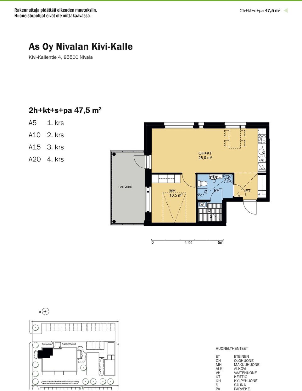 2h+kt+s+pa 47,5 m 2 2h+kt+s+pa 47,5 m 2 A5 1. krs A10 2. krs A15 3.
