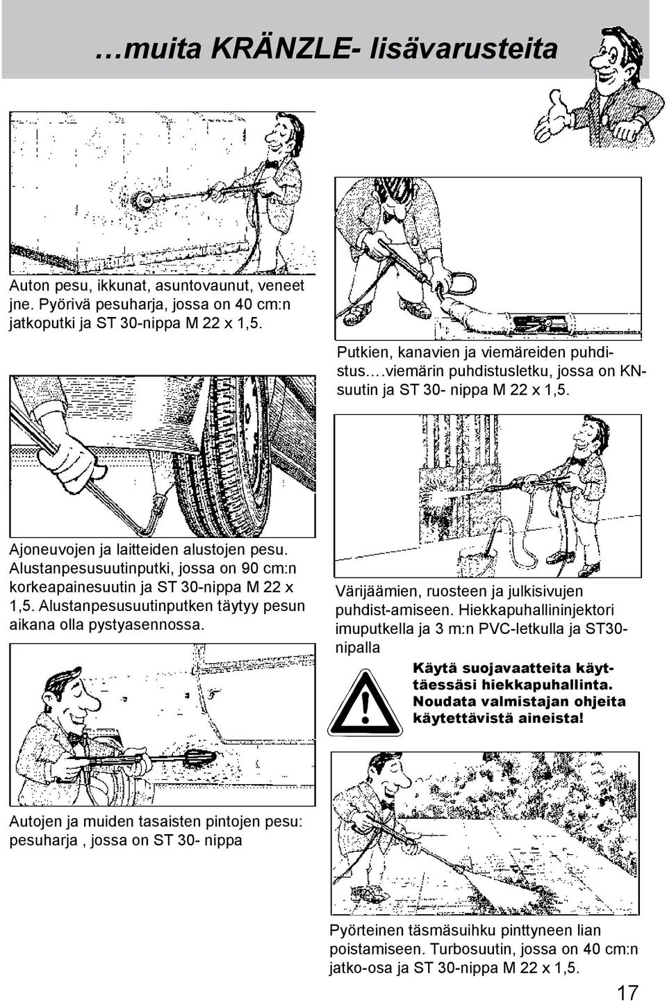 Alustanpesusuutinputken täytyy pesun aikana olla pystyasennossa. Värijäämien, ruosteen ja julkisivujen puhdist-amiseen.