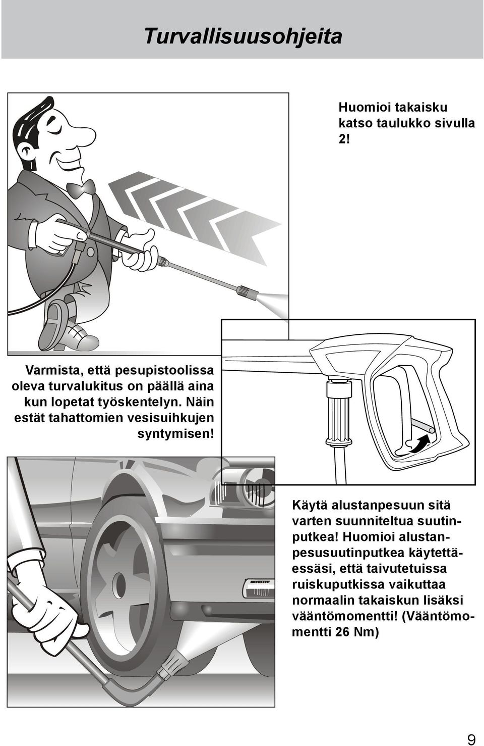 Näin estät tahattomien vesisuihkujen syntymisen!