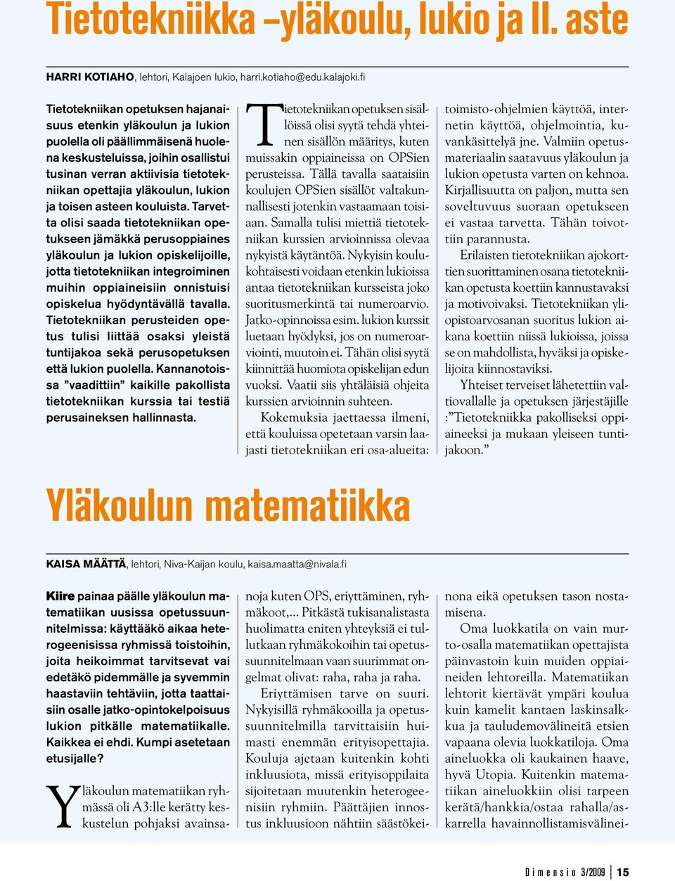 lukion ja toisen asteen kouluista.