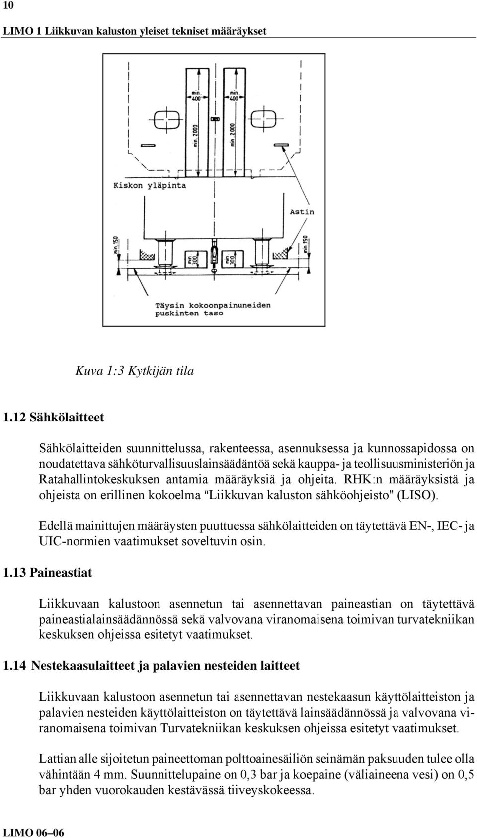 Ratahallintokeskuksen antamia määräyksiä ja ohjeita. RHK:n määräyksistä ja ohjeista on erillinen kokoelma ALiikkuvan kaluston sähköohjeisto@ (LISO).