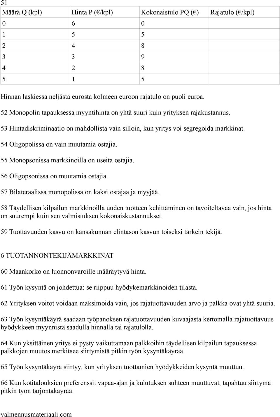 54 Oligopolissa on vain muutamia ostajia. 55 Monopsonissa markkinoilla on useita ostajia. 56 Oligopsonissa on muutamia ostajia. 57 Bilateraalissa monopolissa on kaksi ostajaa ja myyjää.