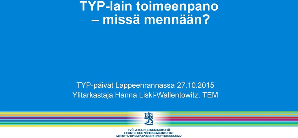 TYP-päivät Lappeenrannassa 27.