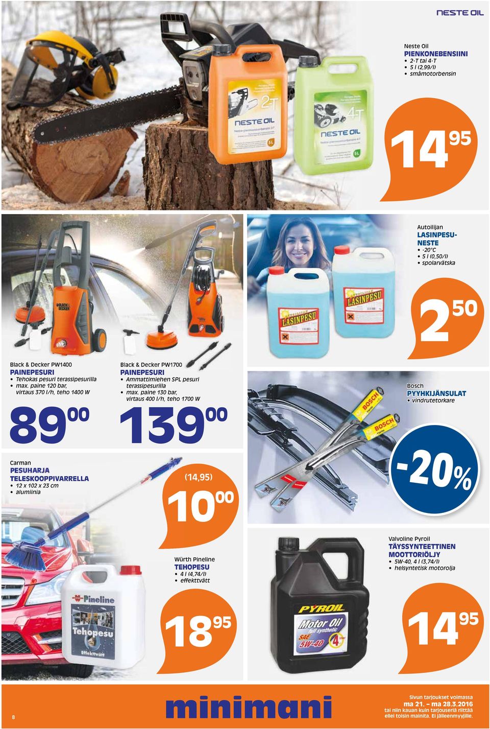 paine 120 bar, virtaus 370 l/h, teho 1400 W 89 00 Black & Decker PW1700 PAINEPESURI Ammattimiehen SPL pesuri terassipesurilla max.