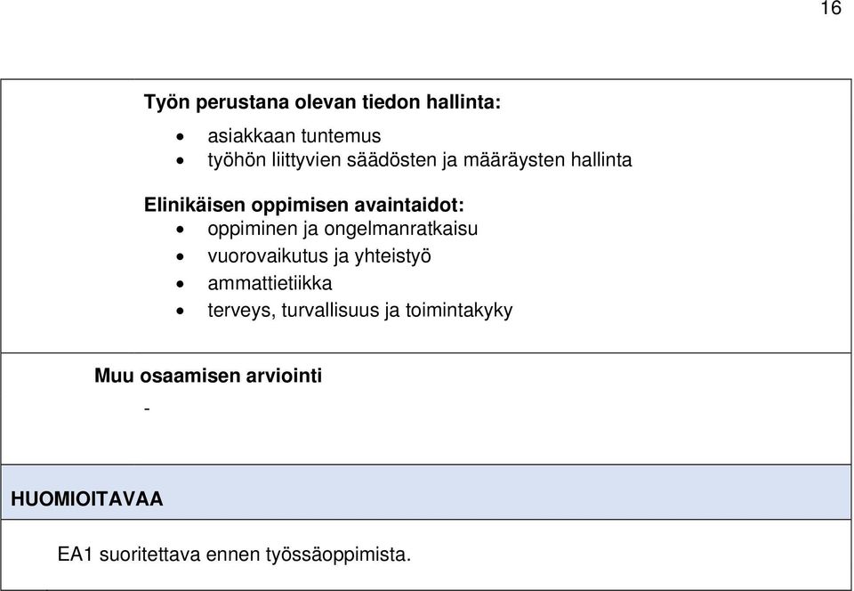 ongelmanratkaisu vuorovaikutus ja yhteistyö ammattietiikka terveys, turvallisuus ja