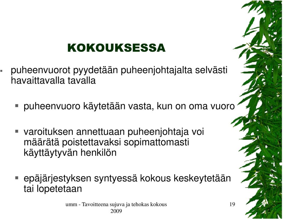 varoituksen annettuaan puheenjohtaja voi määrätä poistettavaksi