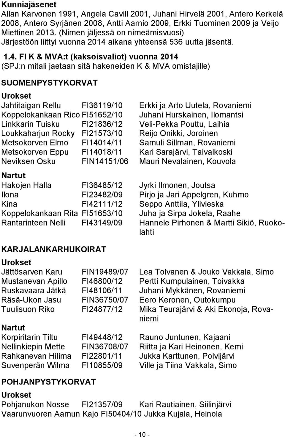 aikana yhteensä 536 uutta jäsentä. 1.4.