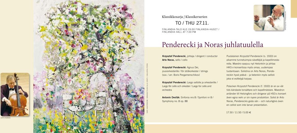 Krzysztof Penderecki: Agnus Dei, jousiorkesterille / för stråkorkester / strings (sov. / arr.