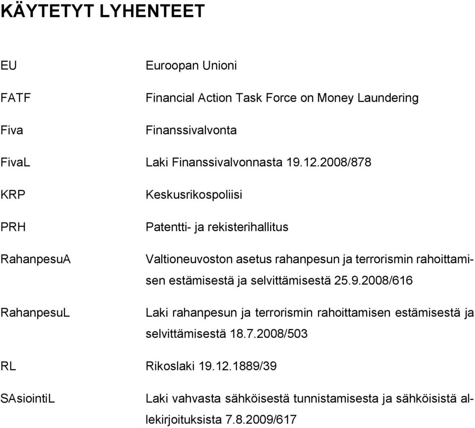 2008/878 KRP PRH RahanpesuA RahanpesuL Keskusrikospoliisi Patentti- ja rekisterihallitus Valtioneuvoston asetus rahanpesun ja terrorismin