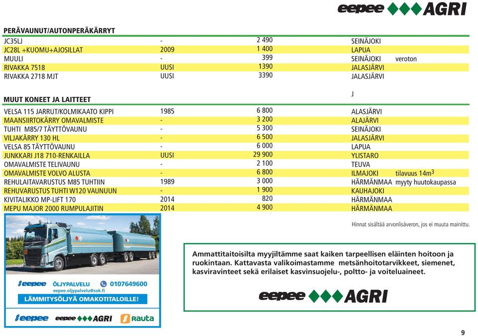 REHUVARUSTUS TUHTI W120 VAUNUUN KIVITALIKKO MPLIFT 170 MEPU MAJOR 2000 RUMPULAJITIN 1985 UUSI 1989 6 800 3 200 5 300 6 500 6 000 29 900 2 100 6 800 3 000 1 900 820 4 900 J ALASJÄRVI tilavuus 14m 3