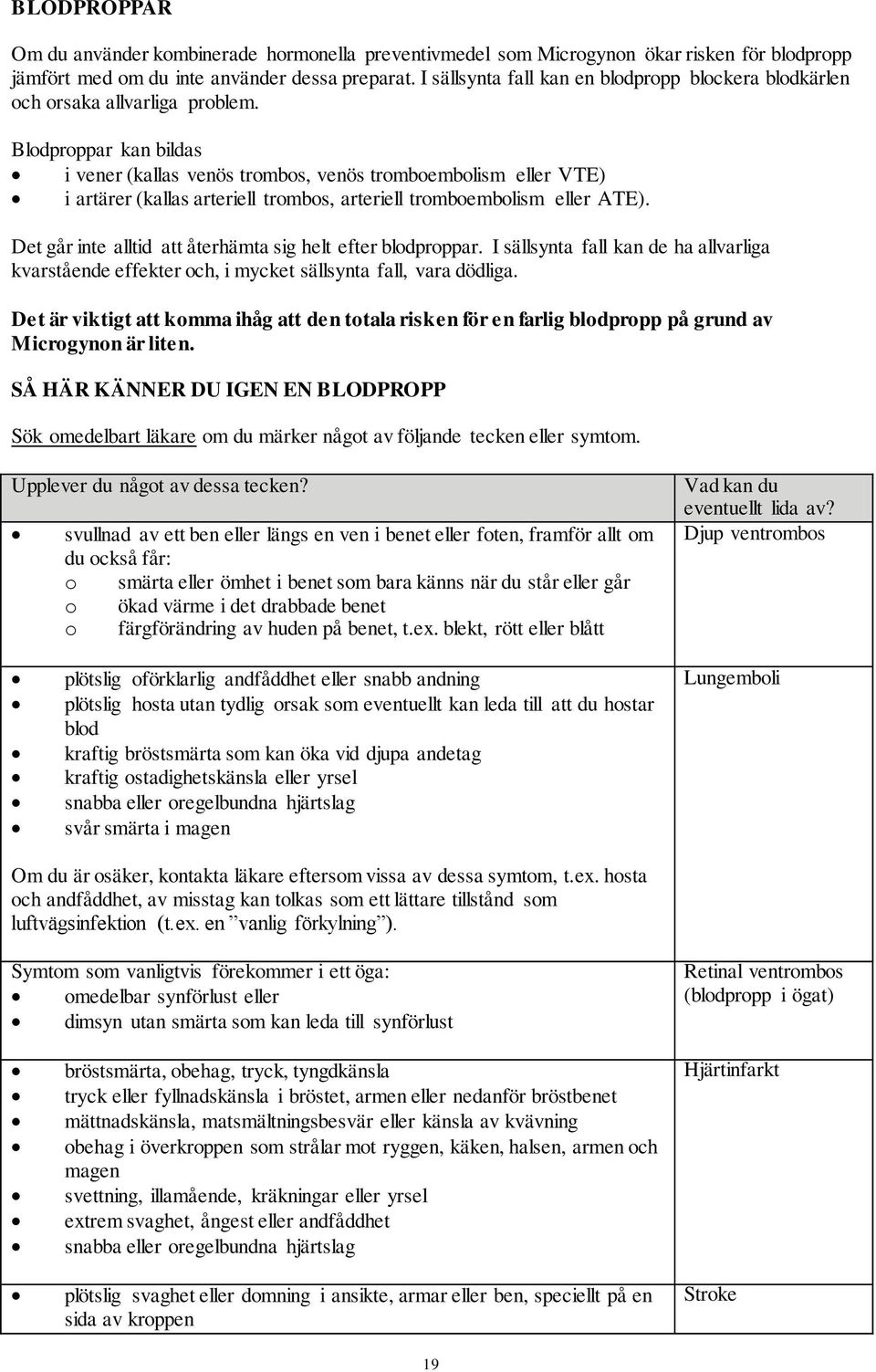 Blodproppar kan bildas i vener (kallas venös trombos, venös tromboembolism eller VTE) i artärer (kallas arteriell trombos, arteriell tromboembolism eller ATE).