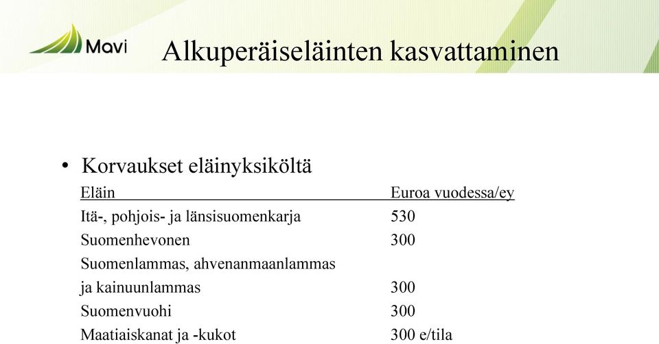 300 Suomenlammas, ahvenanmaanlammas ja kainuunlammas