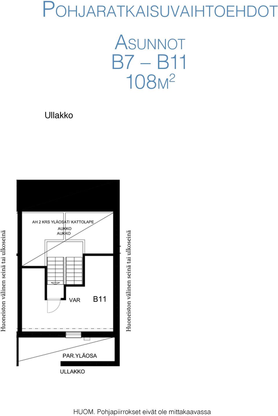 ulkoseinä Huoneiston välinen seinä tai