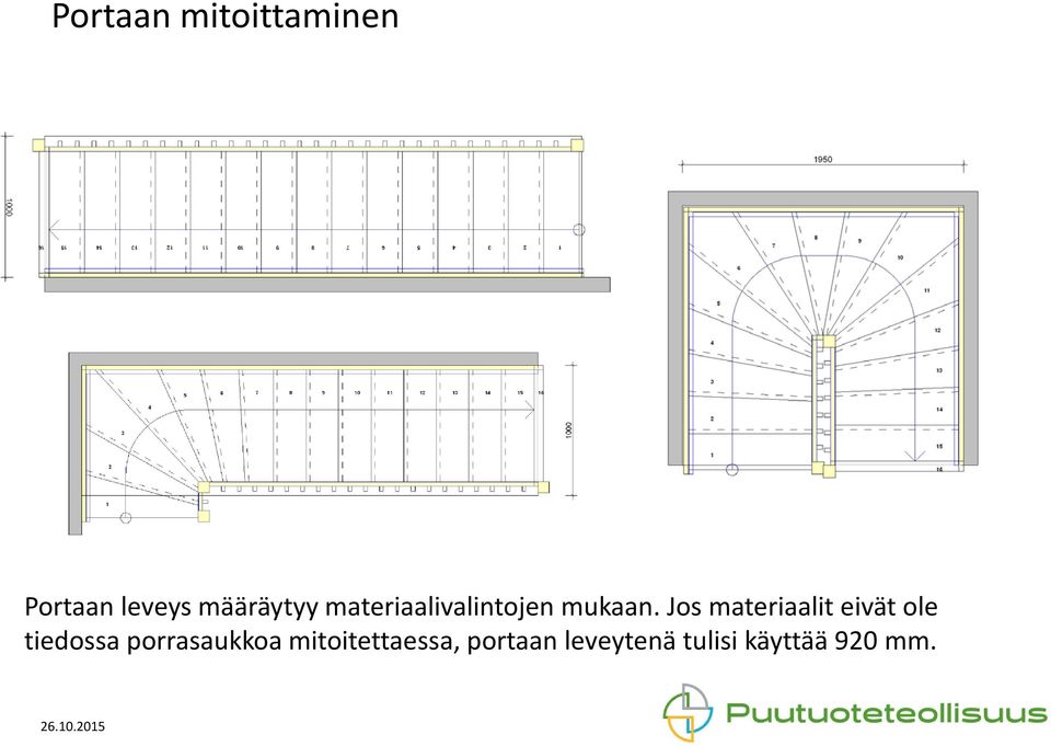 Jos materiaalit eivät ole tiedossa