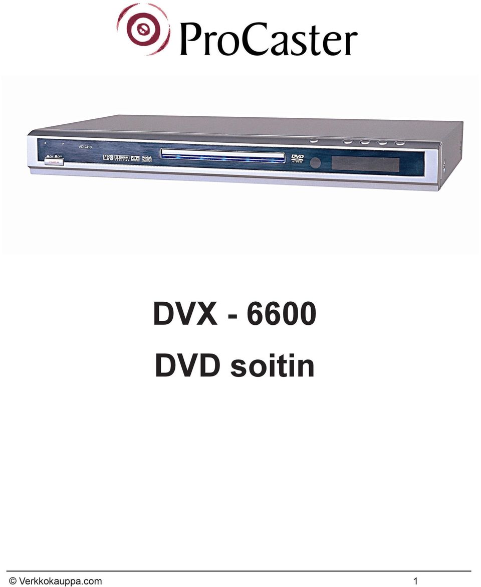 DVX DVD soitin - PDF Ilmainen lataus