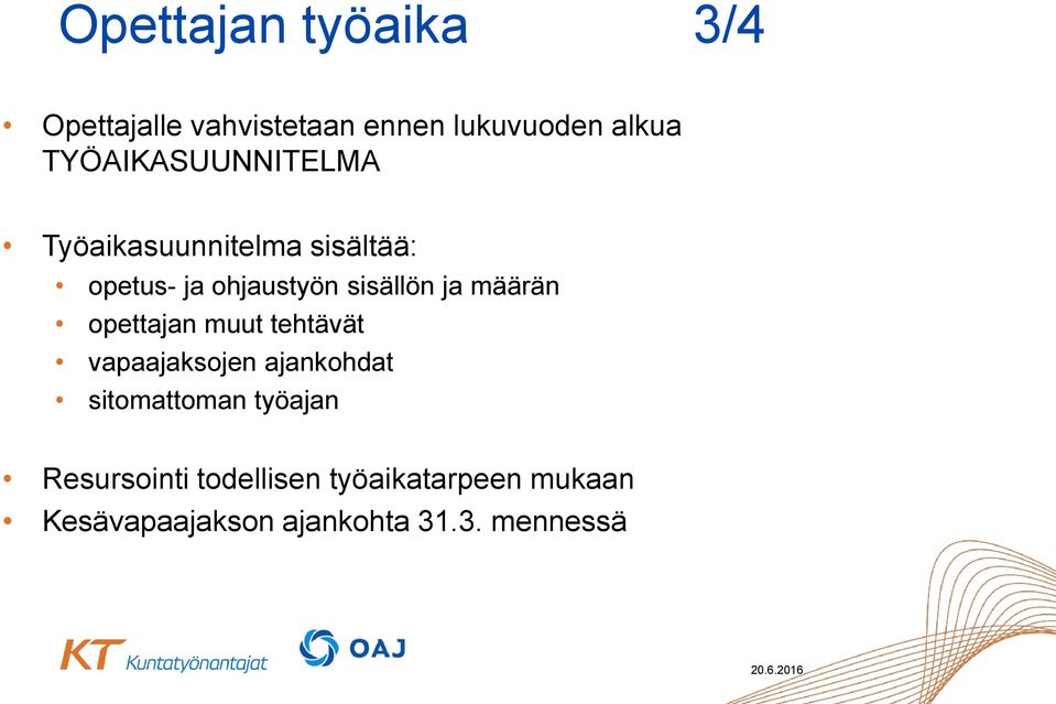 ja määrän opettajan muut tehtävät vapaajaksojen ajankohdat sitomattoman