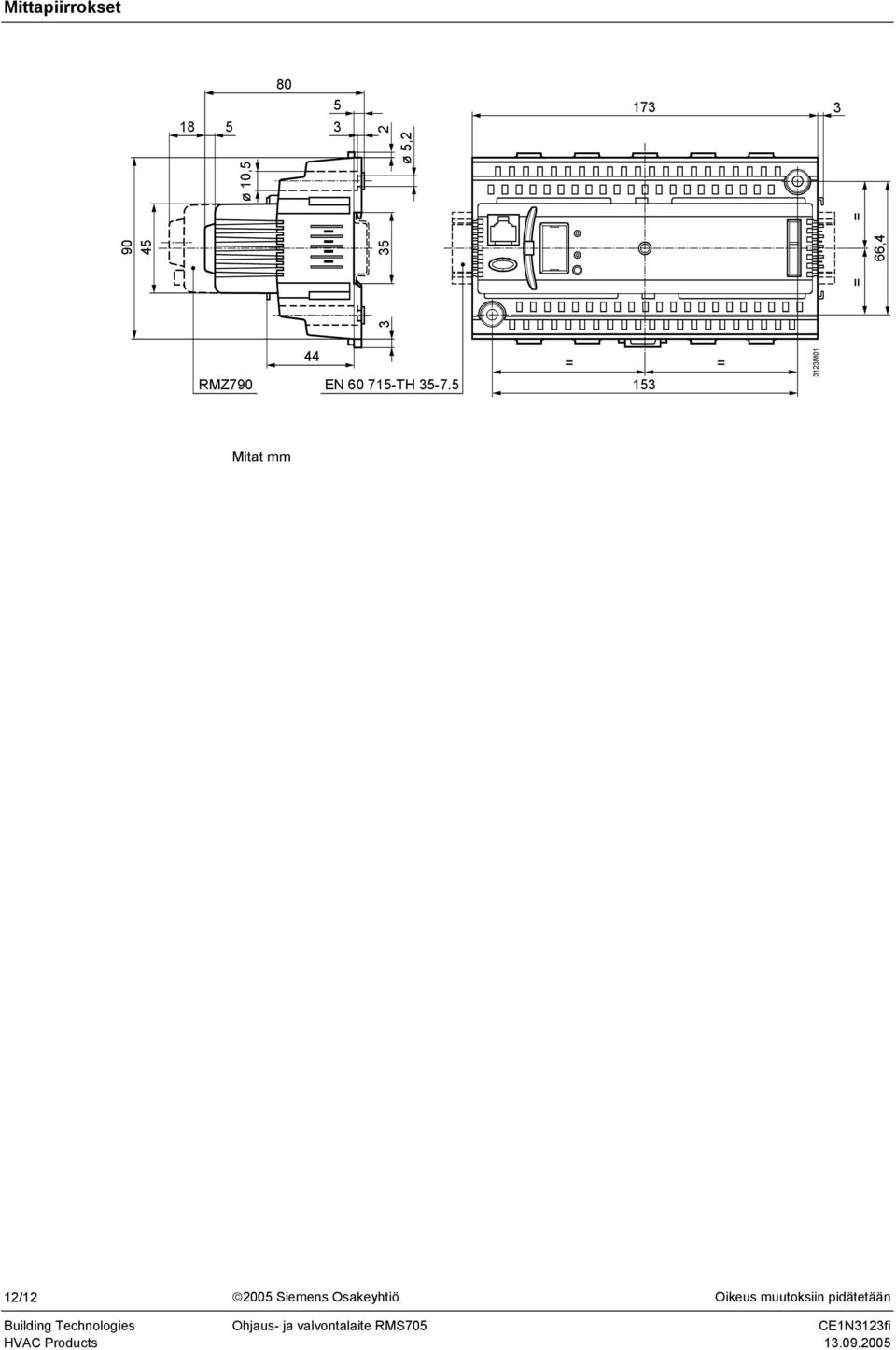 35-7.5 = = 153 3123M01 Mitat mm 12/12 2005