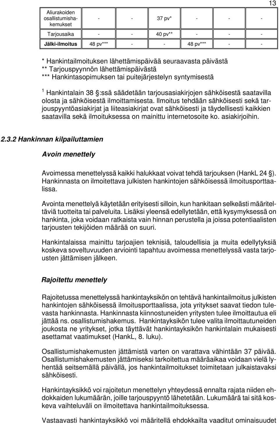 ilmoittamisesta. llmoitus tehdään sähköisesti sekä tarjouspyyntöasiakirjat ja liiteasiakirjat ovat sähköisesti ja täydellisesti kaikkien saatavilla sekä ilmoituksessa on mainittu internetosoite ko.
