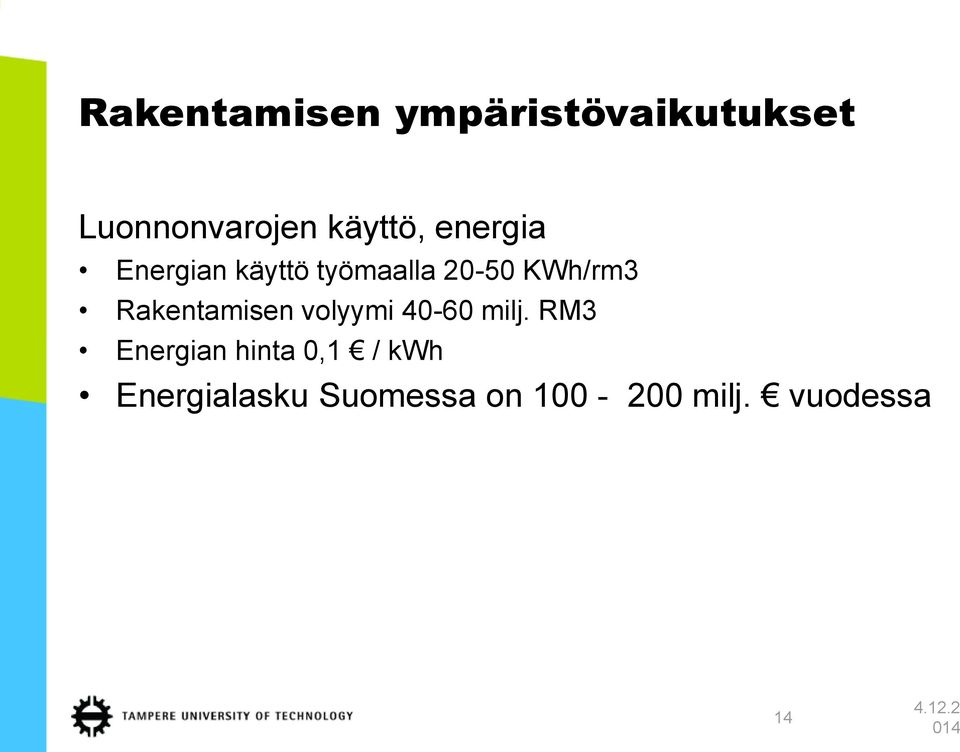 Rakentamisen volyymi 40-60 milj.