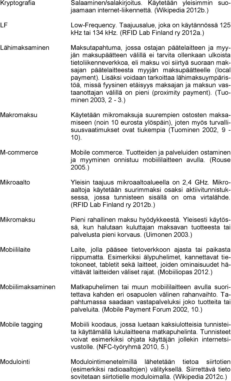 ) Lähimaksaminen Makromaksu M-commerce Mikroaalto Mikromaksu Mobiililaite Mobiilimaksaminen Mobile tagging Maksutapahtuma, jossa ostajan päätelaitteen ja myyjän maksupäätteen välillä ei tarvita