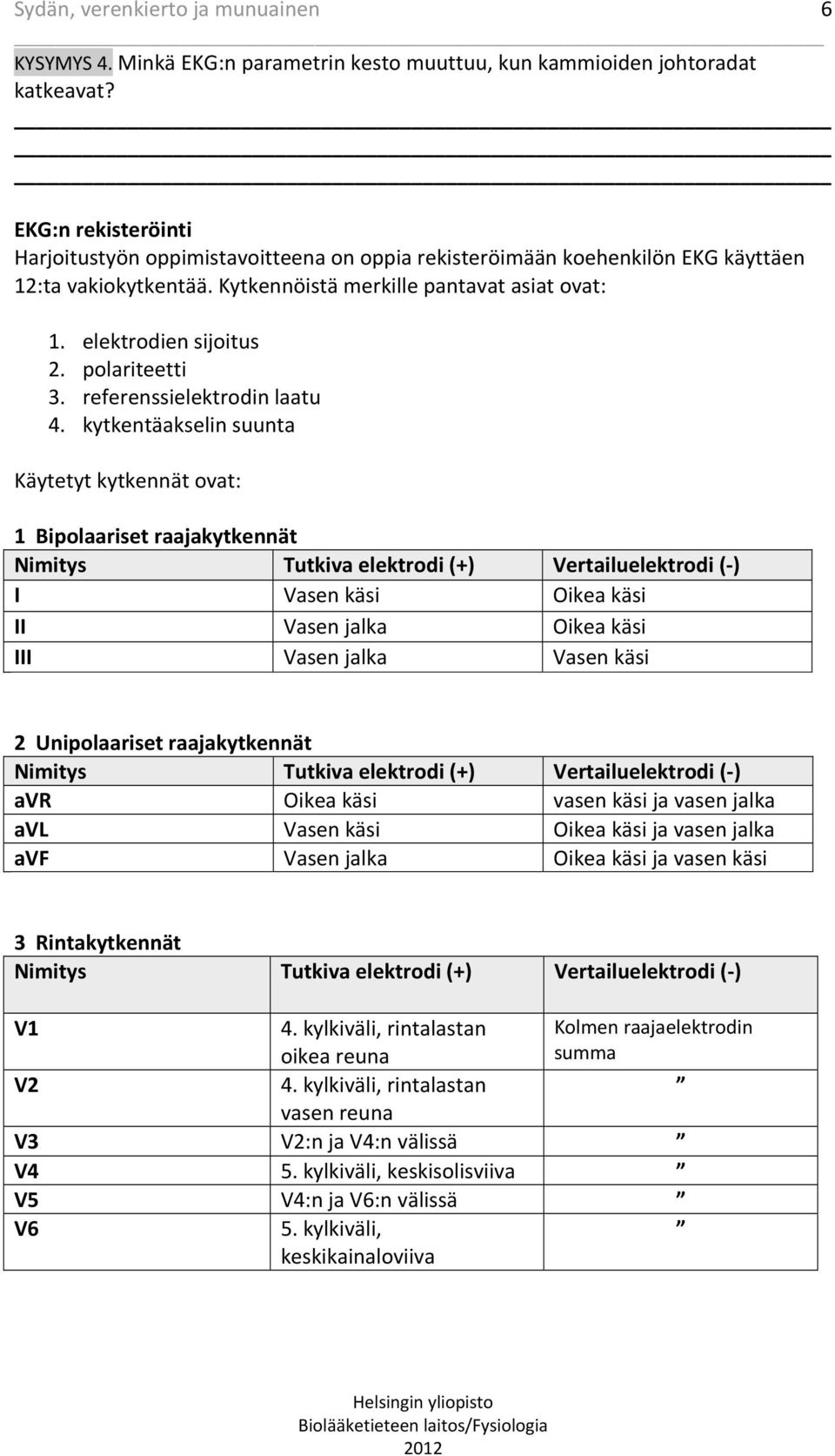 polariteetti 3. referenssielektrodin laatu 4.