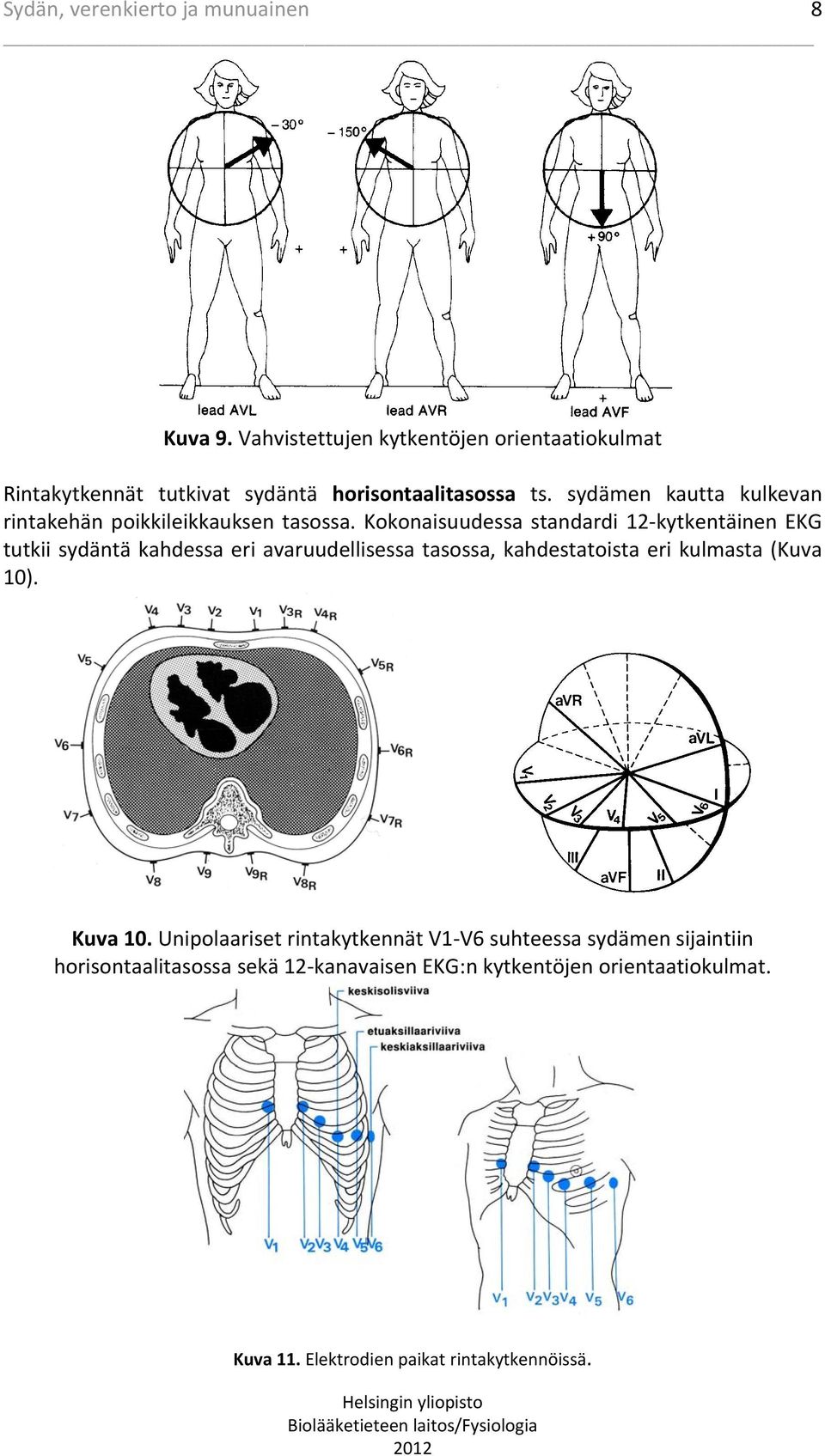 Kokonaisuudessa standardi 12 kytkentäinen EKG tutkii sydäntä kahdessa eri avaruudellisessa tasossa, kahdestatoista eri
