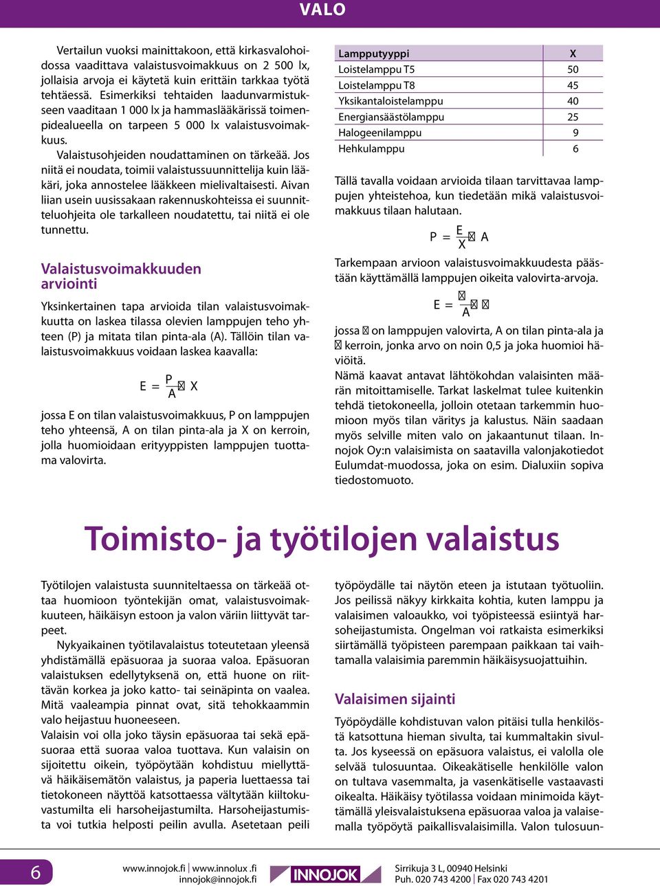 Jos niitä ei noudata, toimii valaistussuunnittelija kuin lääkäri, joka annostelee lääkkeen mielivaltaisesti.