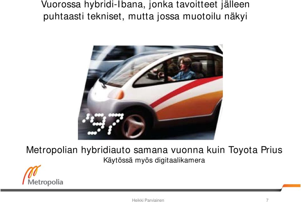 Metropolian hybridiauto samana vuonna kuin Toyota