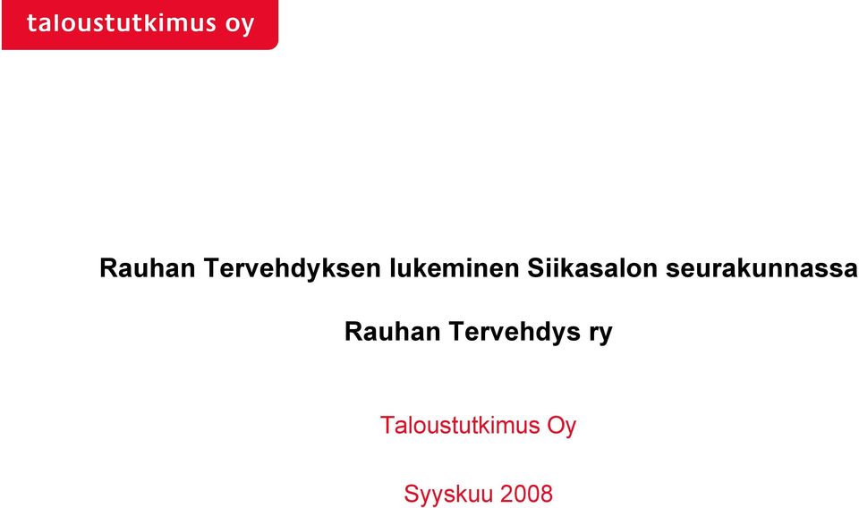 seurakunnassa Rauhan