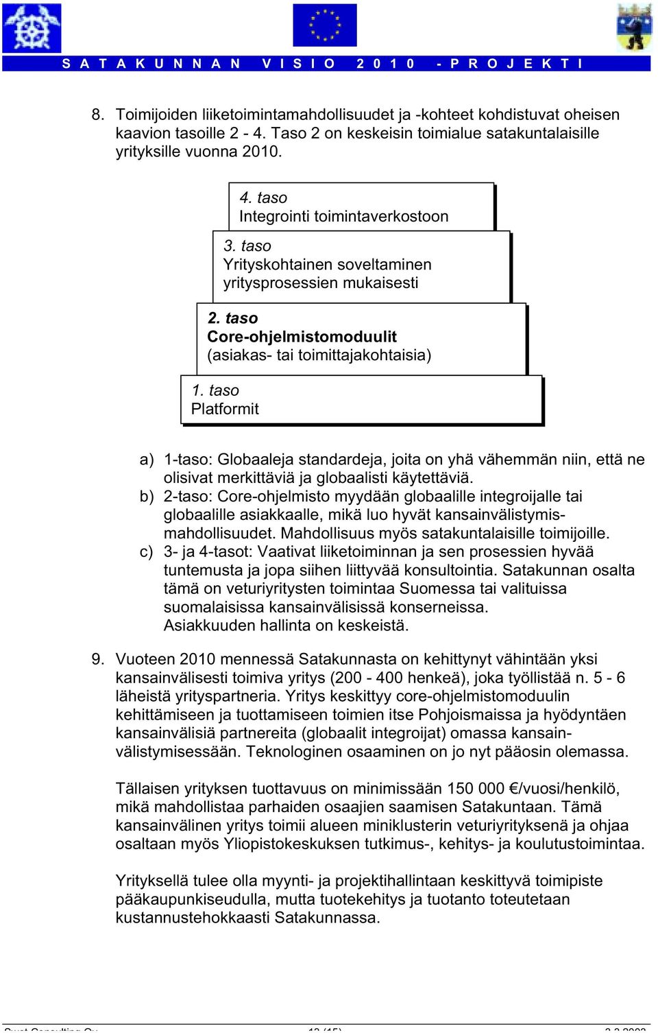 taso Platformit a) 1-taso: Globaaleja standardeja, joita on yhä vähemmän niin, että ne olisivat merkittäviä ja globaalisti käytettäviä.