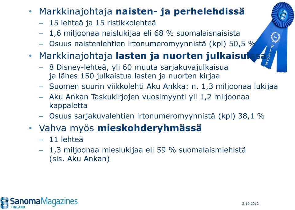 lasten ja nuorten kirjaa Suomen suurin viikkolehti Aku Ankka: n.