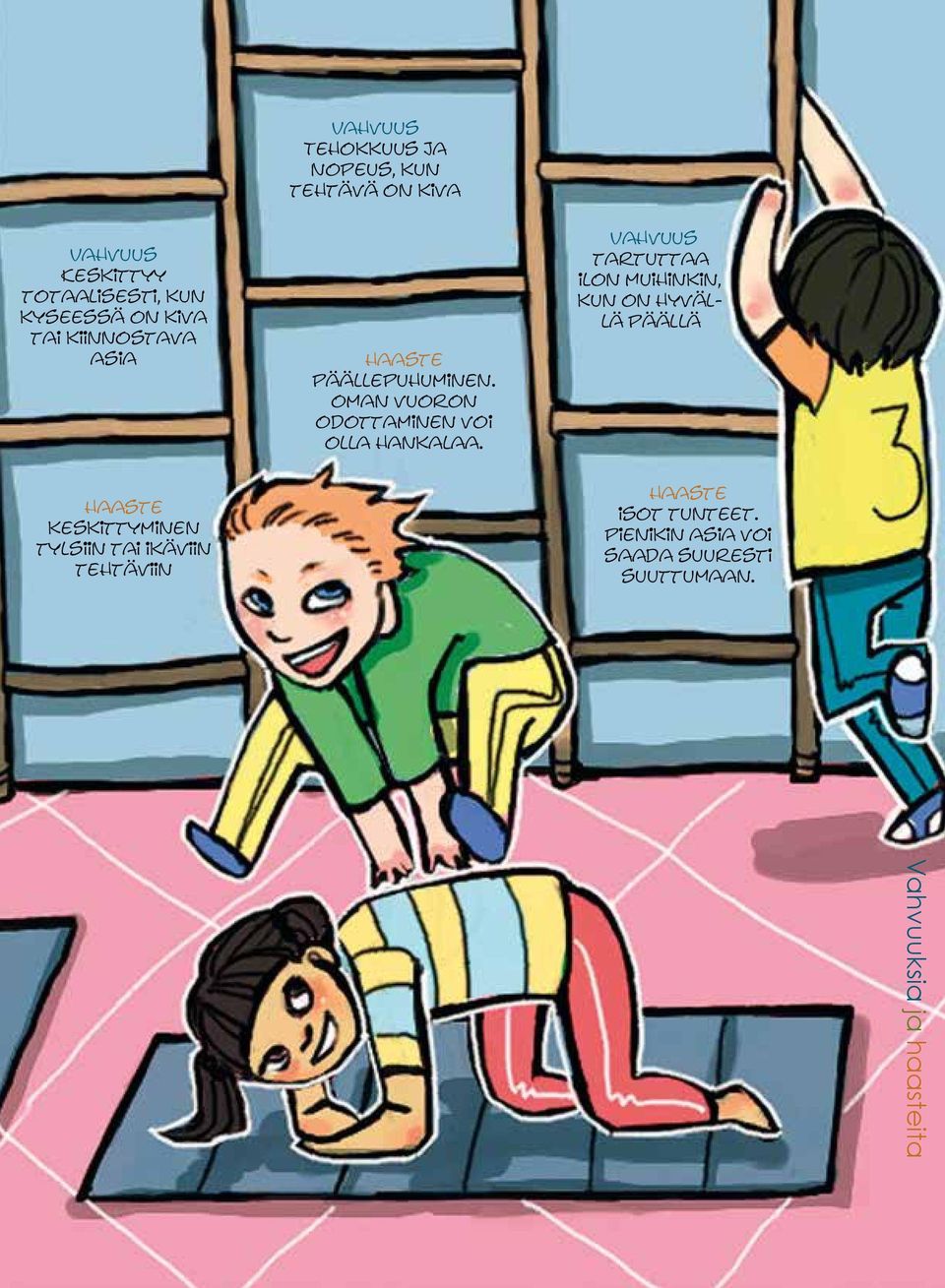Vahvuus tartuttaa ilon muihinkin, kun on hyvällä päällä haaste keskittyminen tylsiin tai ikäviin