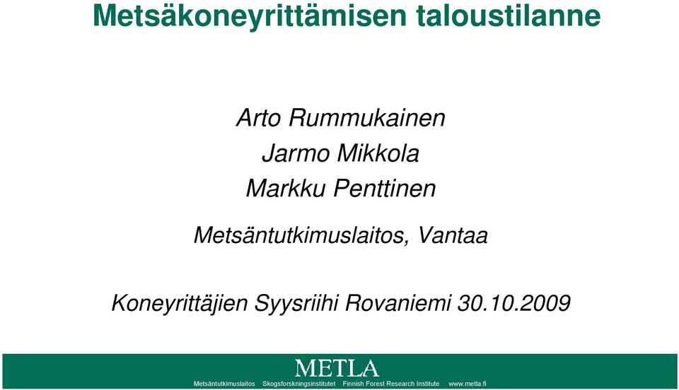Koneyrittäjien Syysriihi Rovaniemi 30.10.