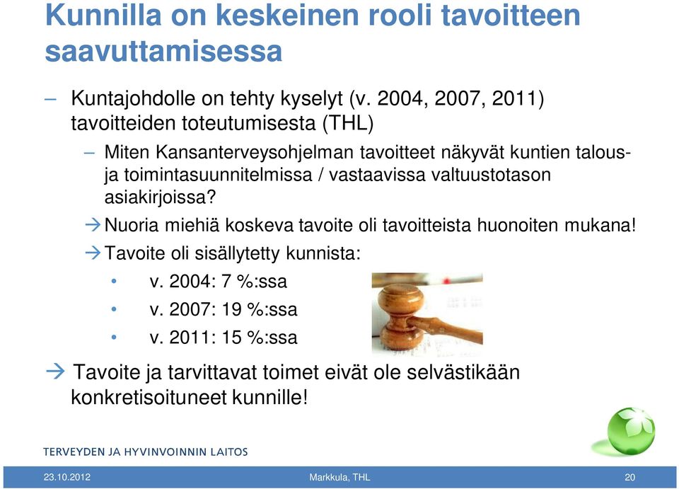 toimintasuunnitelmissa / vastaavissa valtuustotason asiakirjoissa? Nuoria miehiä koskeva tavoite oli tavoitteista huonoiten mukana!