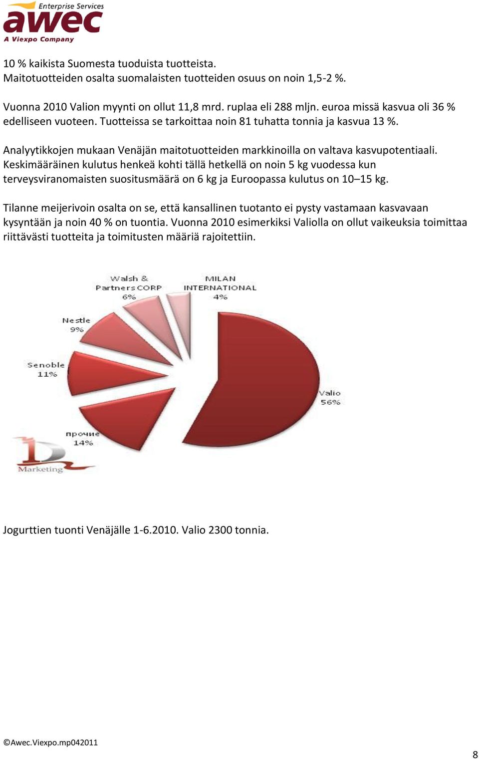 Keskimääräinen kulutus henkeä kohti tällä hetkellä on noin 5 kg vuodessa kun terveysviranomaisten suositusmäärä on 6 kg ja Euroopassa kulutus on 10 15 kg.