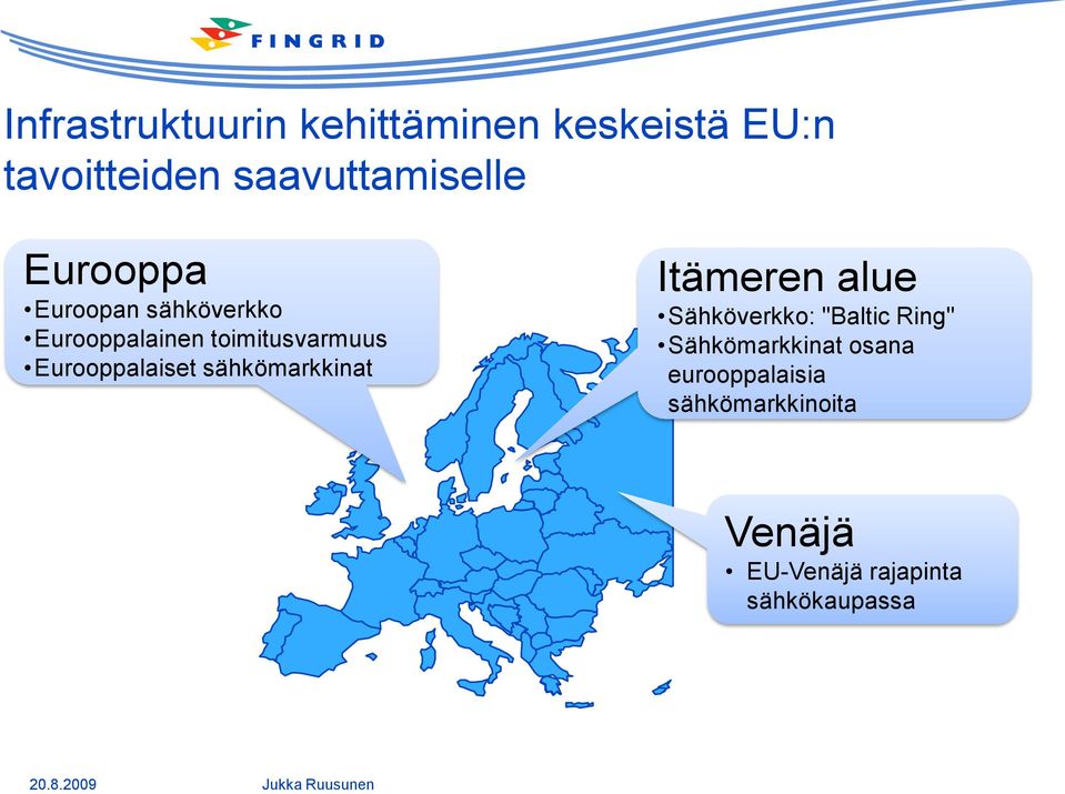Eurooppalaiset sähkömarkkinat Itämeren alue Sähköverkko: "Baltic Ring"