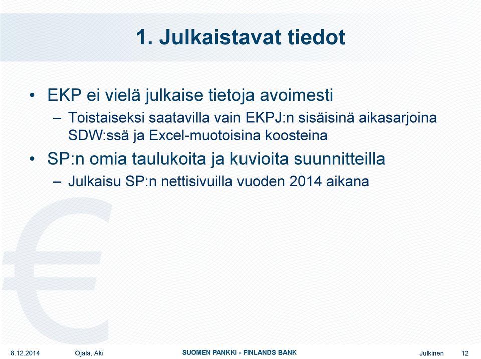 Excel-muotoisina koosteina SP:n omia taulukoita ja kuvioita