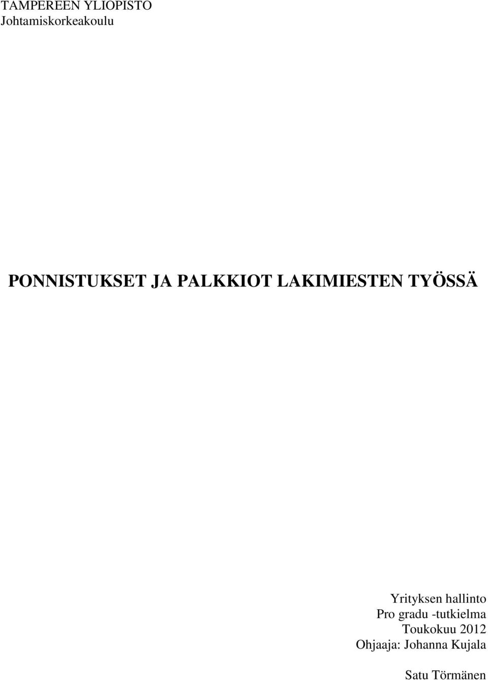 Yrityksen hallinto Pro gradu -tutkielma