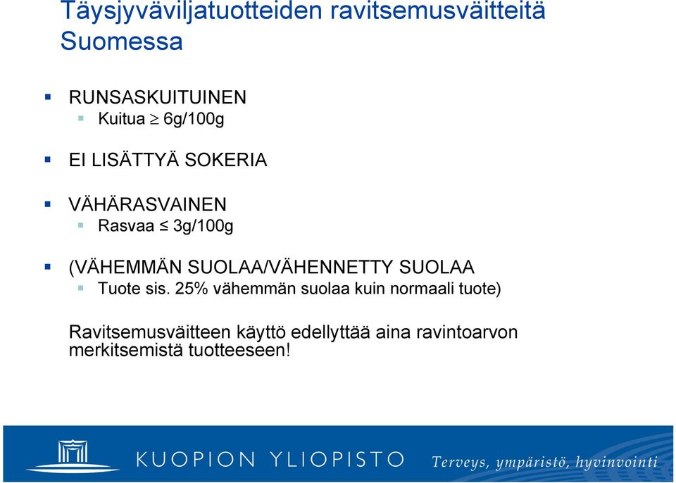 SUOLAA/VÄHENNETTY SUOLAA Tuote sis.