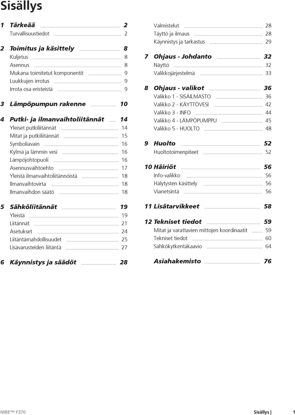 Ilmanvaihtovirta 18 Ilmanvaihdon säätö 18 5 Sähköliitännät 19 Yleistä 19 Liitännät 21 Asetukset 24 Liitäntämahdollisuudet 25 Lisävarusteiden liitäntä 27 6 Käynnistys ja säädöt 28 Valmistelut 28