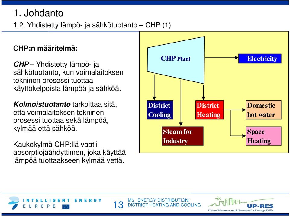 CHP Plant Electricity Kolmoistuotanto tarkoittaa sitä, että voimalaitoksen tekninen prosessi tuottaa sekä lämpöä, kylmää että