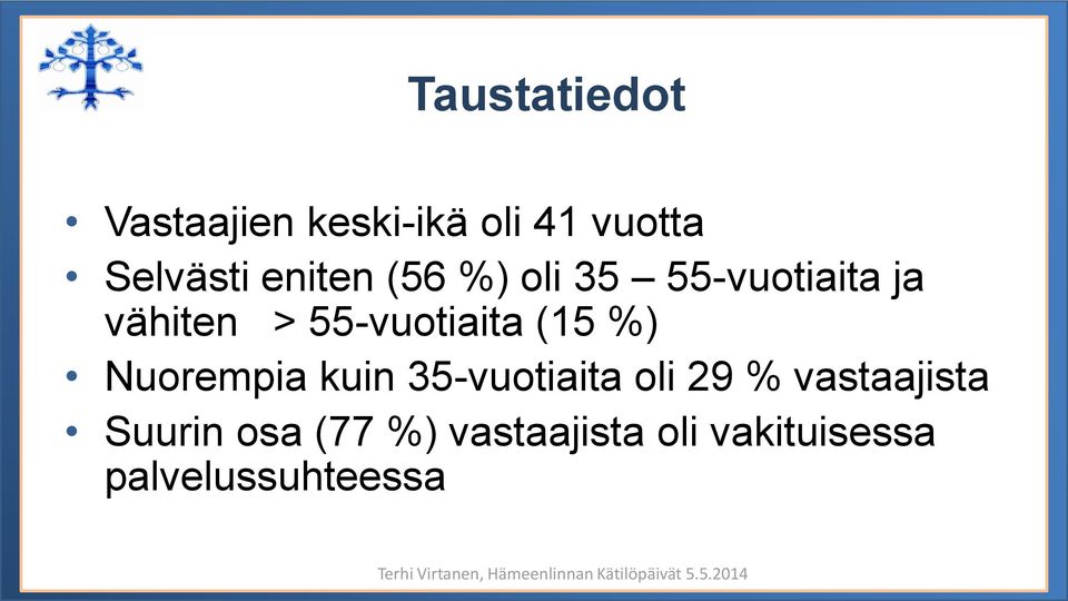 (15 %) Nuorempia kuin 35-vuotiaita oli 29 % vastaajista