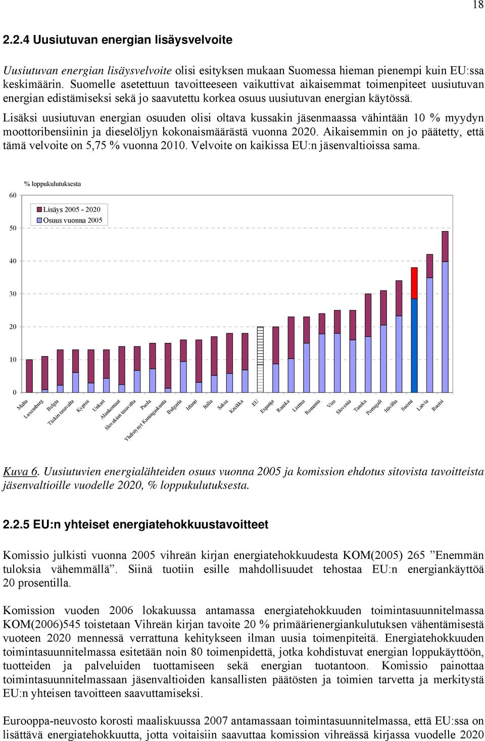 Lisäksi uusiutuvan energian osuuden olisi oltava kussakin jäsenmaassa vähintään 10 % myydyn moottoribensiinin ja dieselöljyn kokonaismäärästä vuonna 2020.