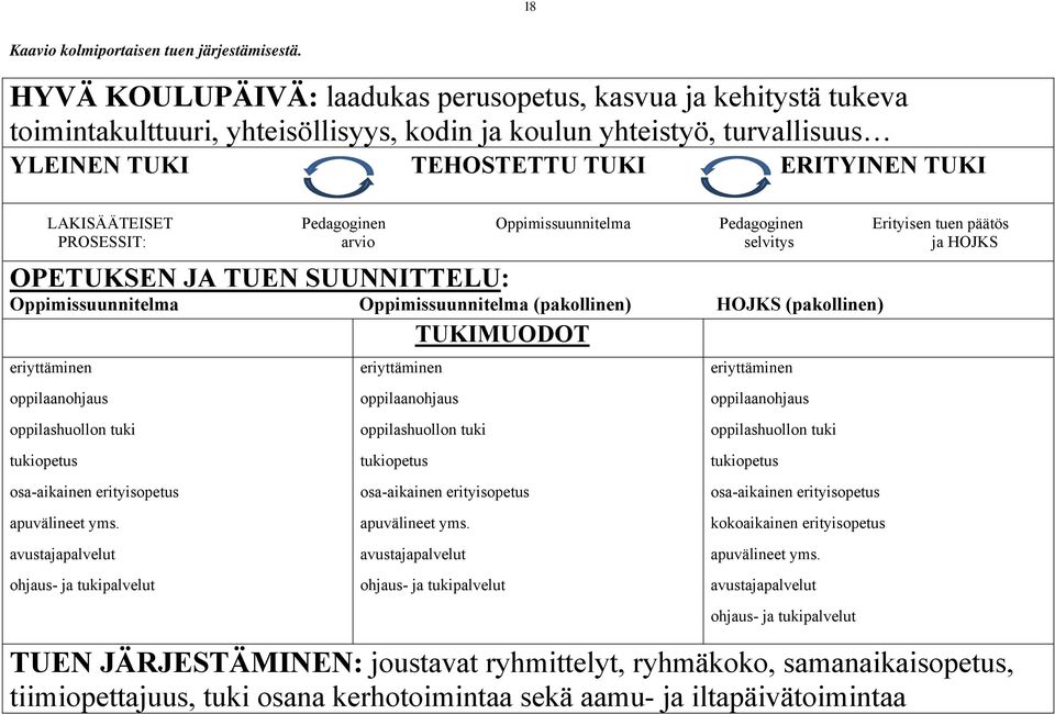 Pedagoginen Oppimissuunnitelma Pedagoginen Erityisen tuen päätös PROSESSIT: arvio selvitys ja HOJKS OPETUKSEN JA TUEN SUUNNITTELU: Oppimissuunnitelma Oppimissuunnitelma (pakollinen) HOJKS