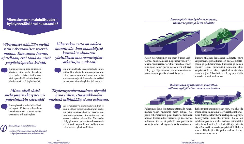Sellaisen laadinta on yksi tapa edistää eri toimijoiden yhteisymmärrystä ja yhteistyötä. Miten tässä ehtisi vielä jotain ekosysteemipalveluitakin selvittää?