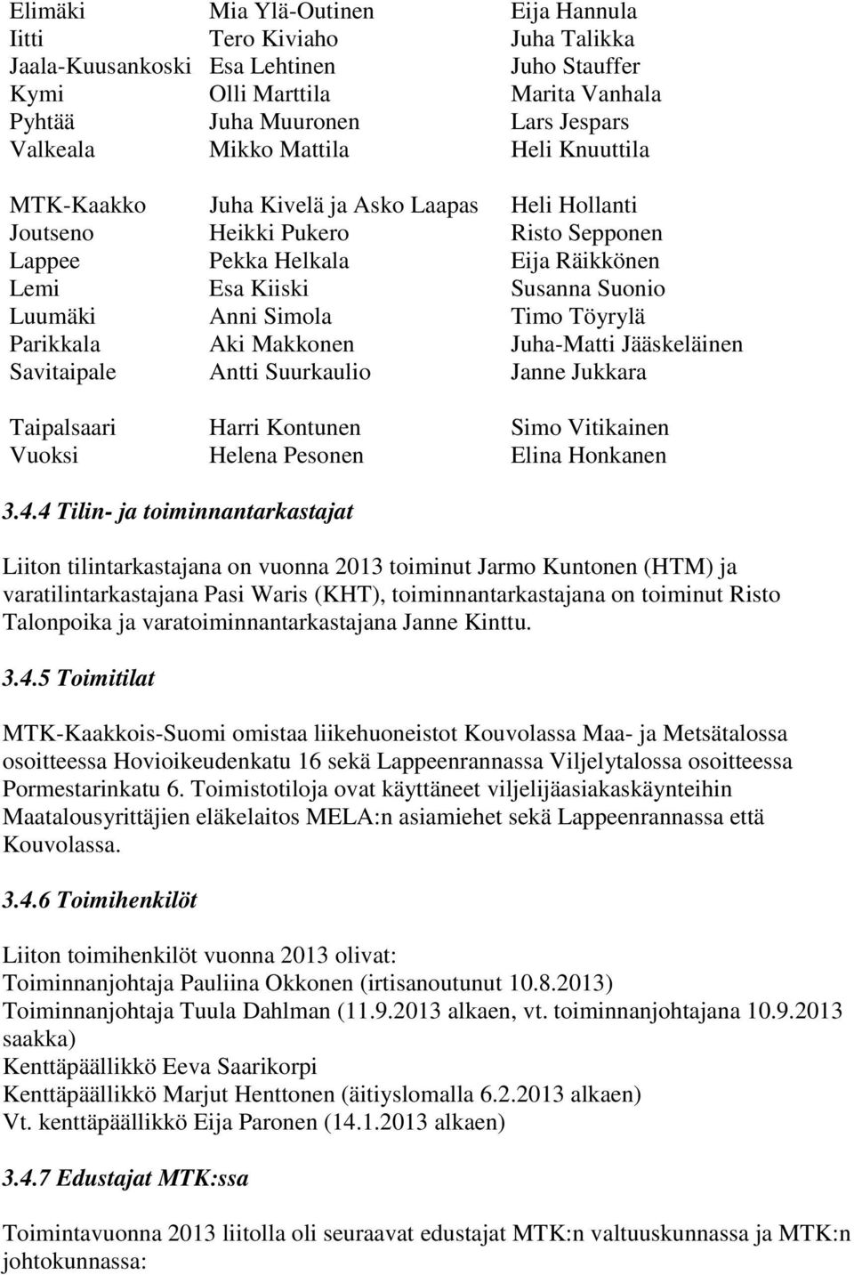 Timo Töyrylä Parikkala Aki Makkonen Juha-Matti Jääskeläinen Savitaipale Antti Suurkaulio Janne Jukkara Taipalsaari Harri Kontunen Simo Vitikainen Vuoksi Helena Pesonen Elina Honkanen 3.4.