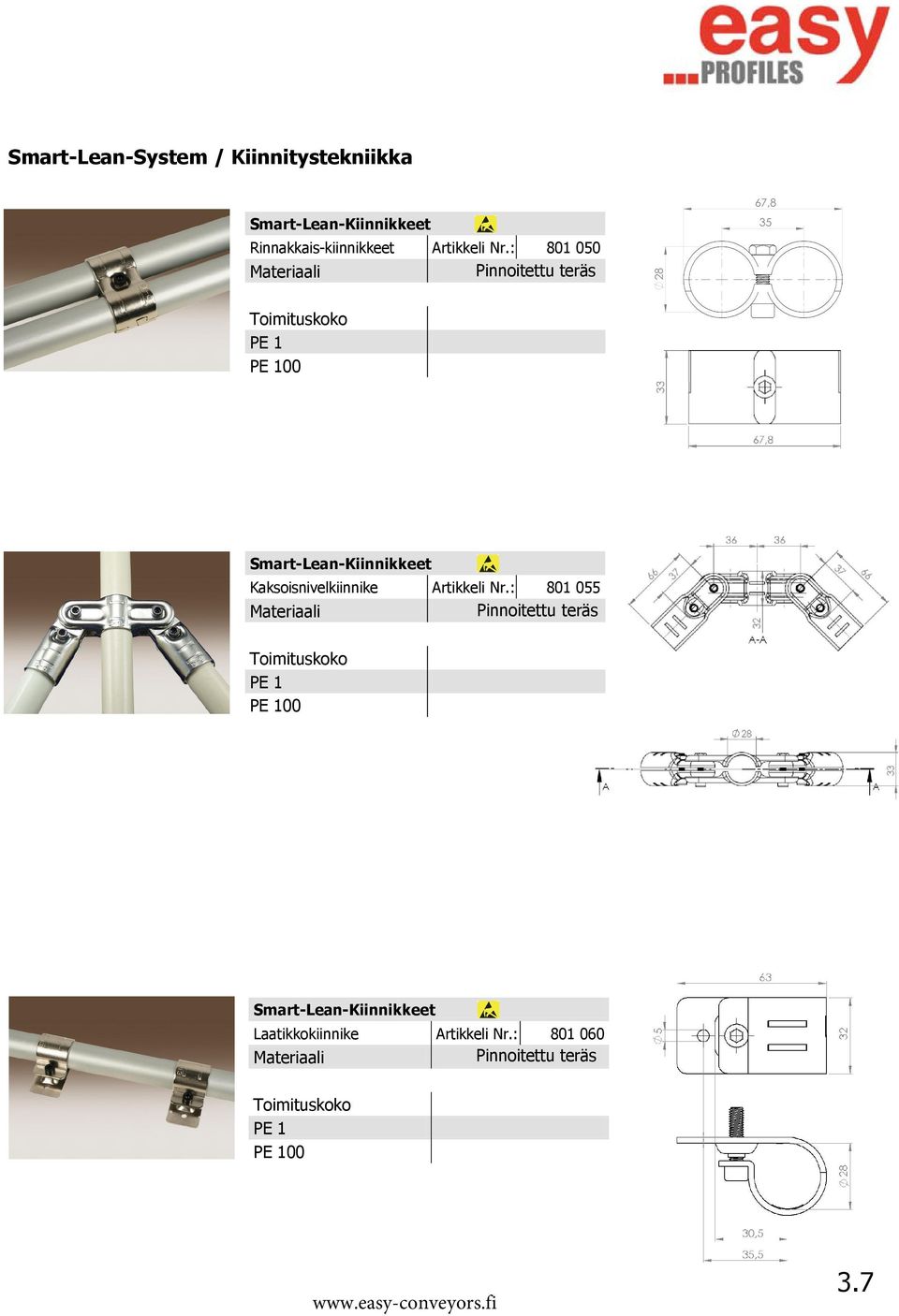 : 801 050 Kaksoisnivelkiinnike Artikkeli