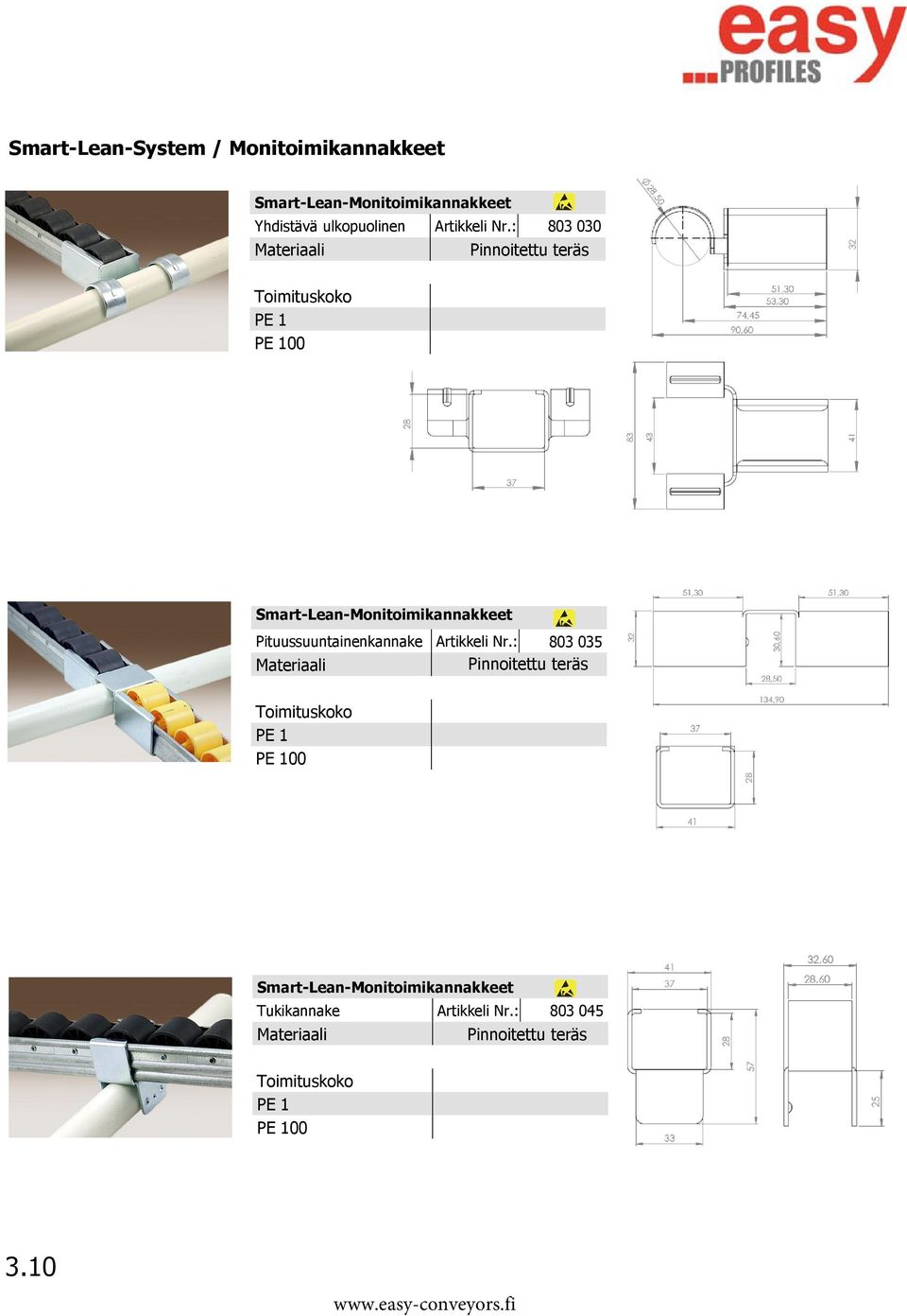 : 803 030 Smart-Lean-Monitoimikannakkeet Pituussuuntainenkannake