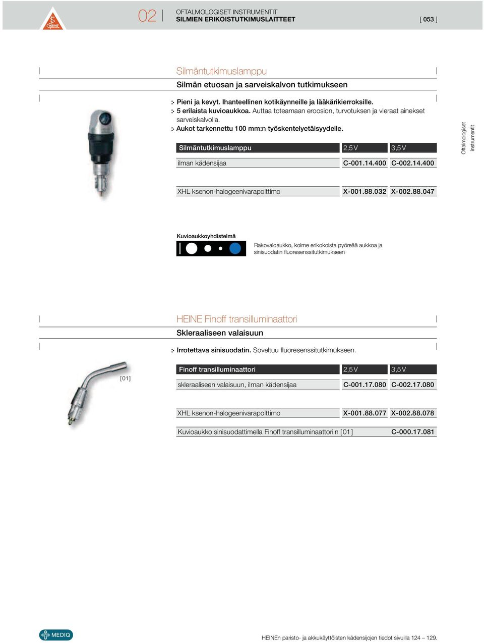 Silmäntutkimuslamppu 2,5 V 3,5 V Oftalmologiset instrumentit ilman kädensijaa C-001.14.400 C-002.14.400 XHL ksenon-halogeenivarapolttimo X-001.88.